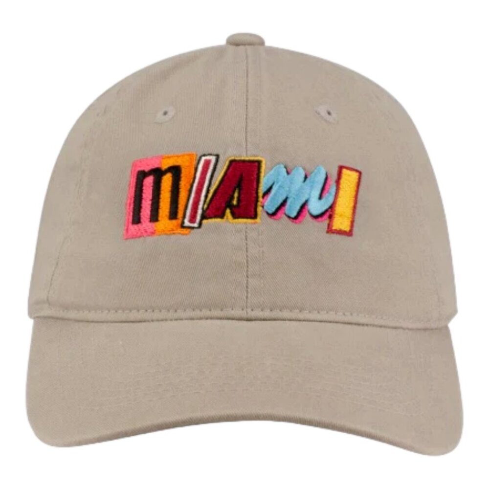 New Miami Heat Mashup VOL. 2 Strapback Wordmark Hat Cap Grey Mashup Logo